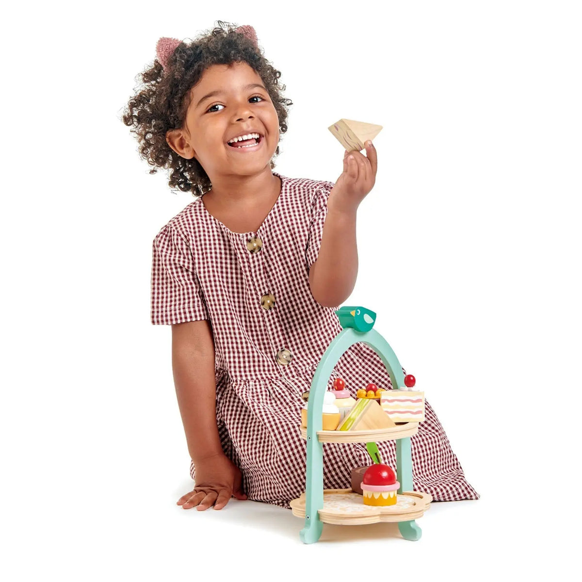Tender Leaf Birdie Afternoon Tea Stand with Wooden Treats