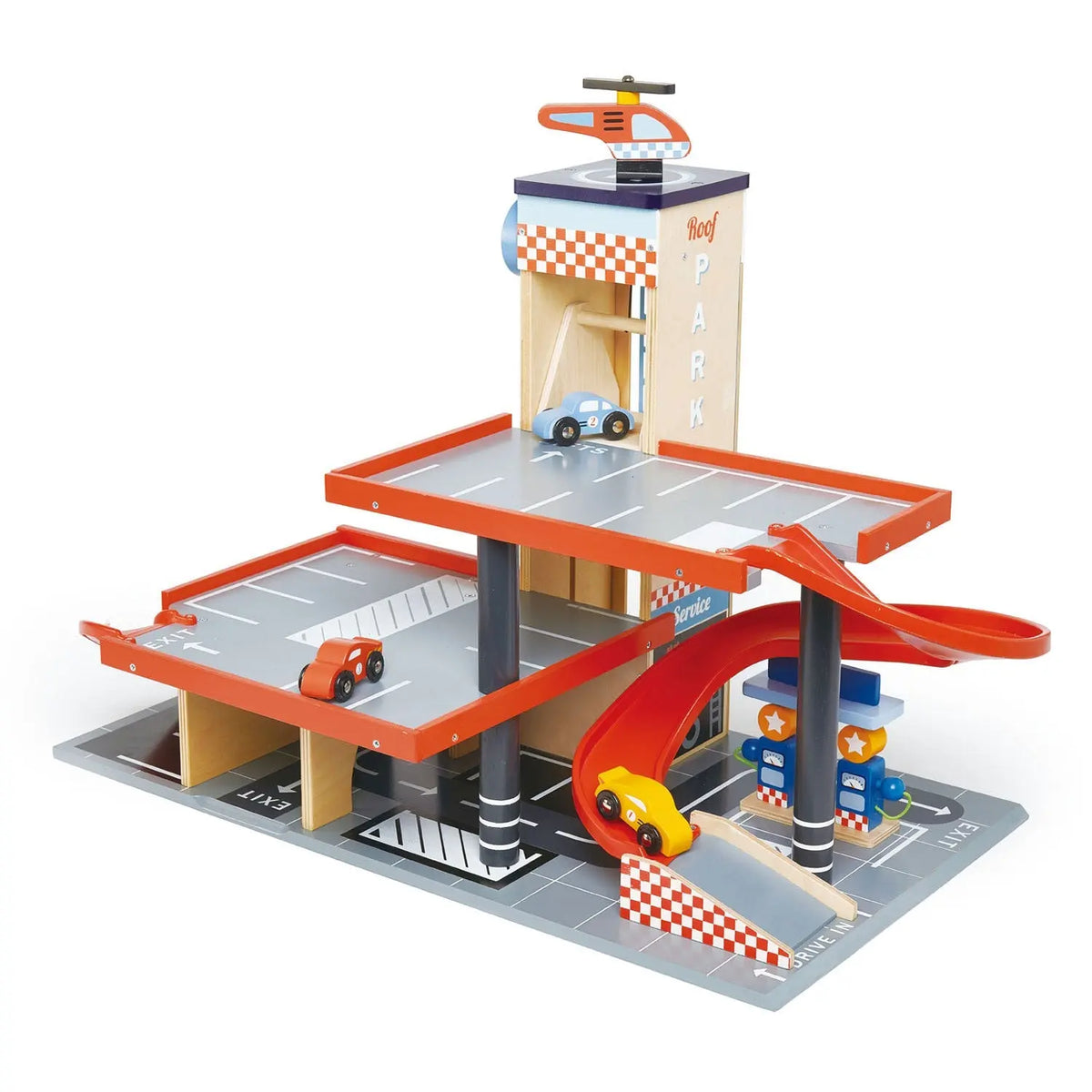 Tender Leaf Blue Bird Wooden Garage and Service Station