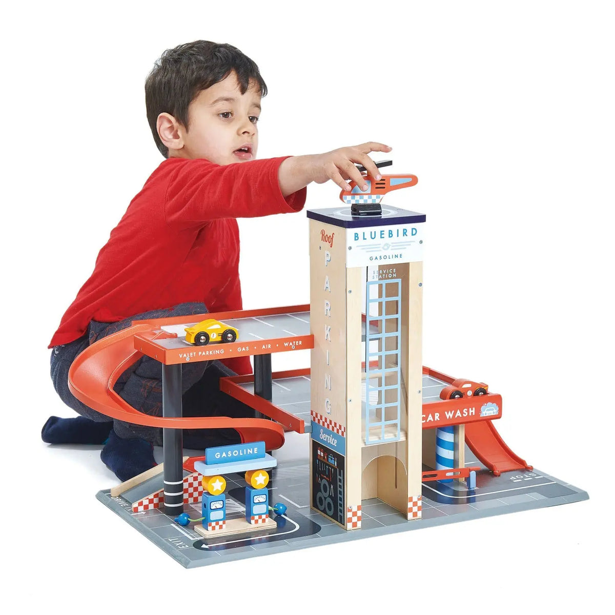 Tender Leaf Blue Bird Wooden Garage and Service Station
