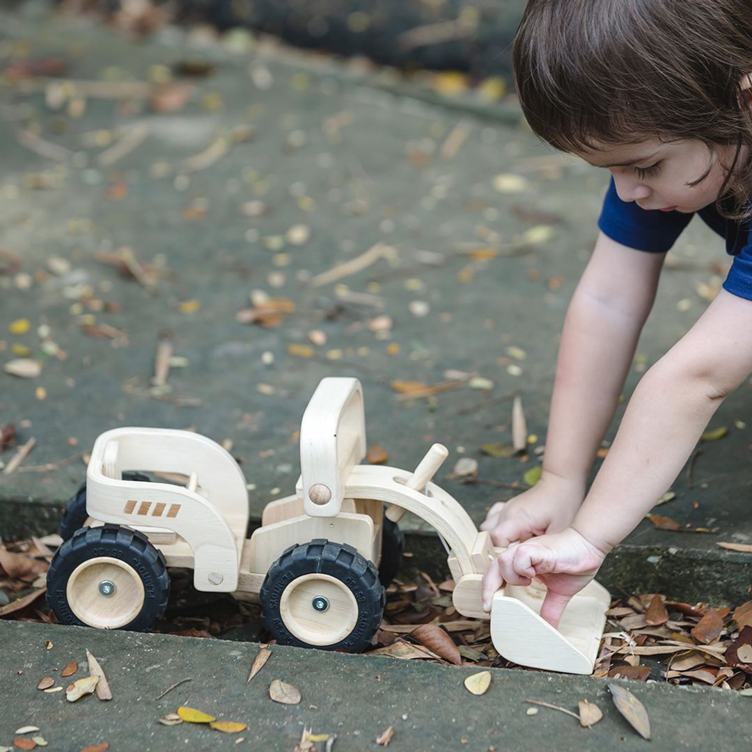 PlanToys Wooden Bulldozer Construction Toy
