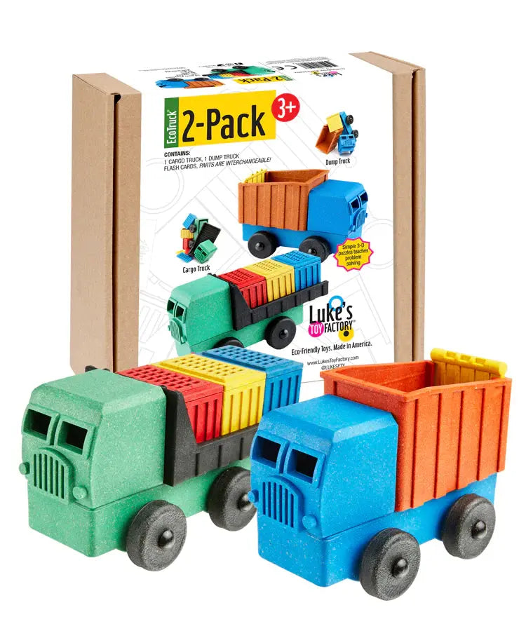 Cargo & Dump Truck Two Pack | Made in the USA Luke's Toy Factory