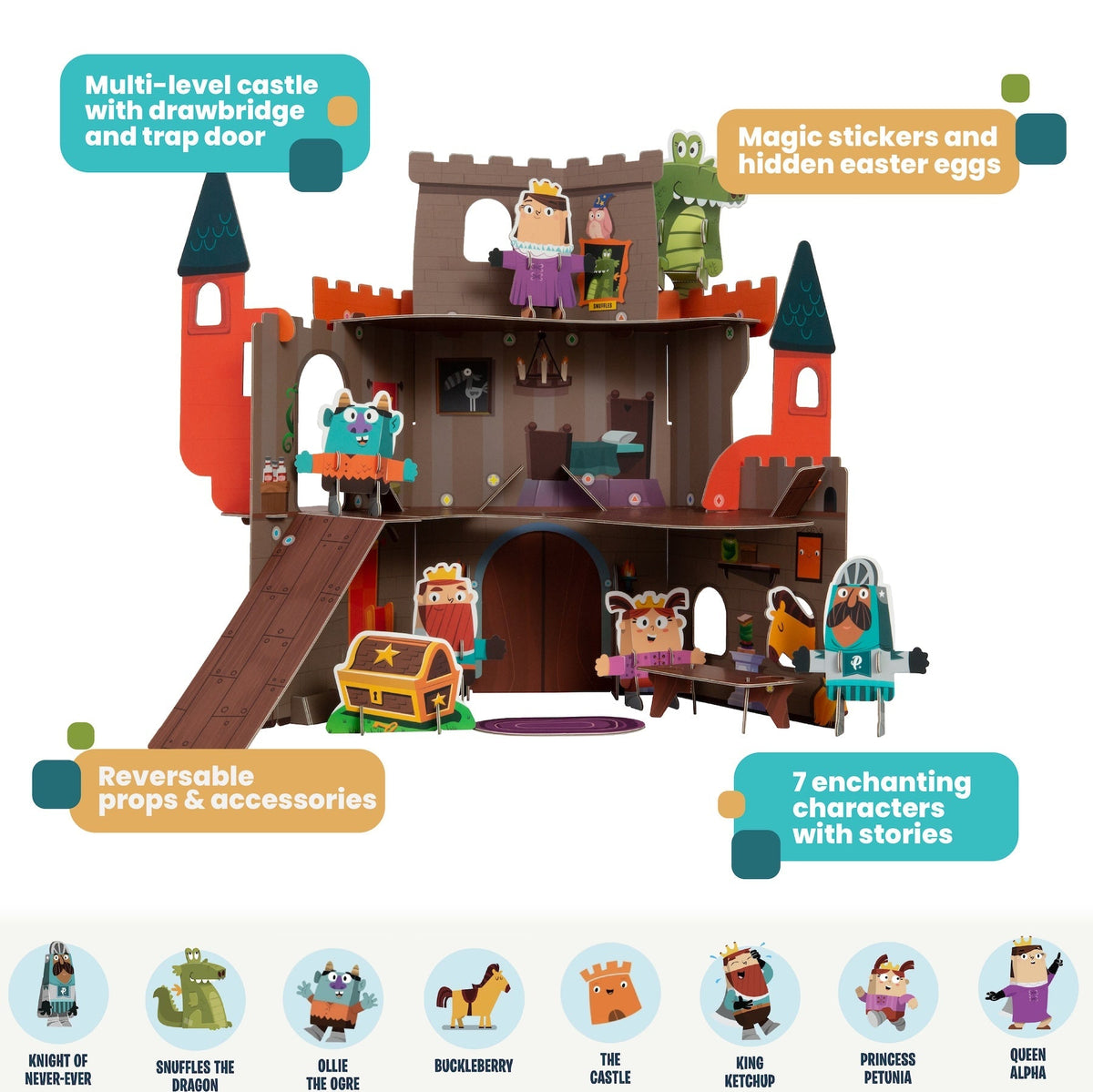 Curious Kingdom castle characters and scenery pieces