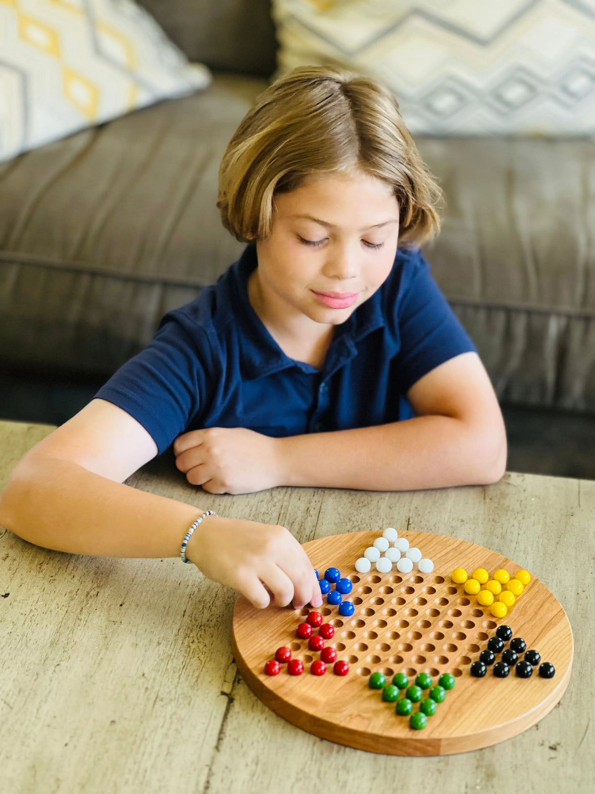Cherry Chinese Checkers | Made in USA | Wooden Board Games Maple Landmark