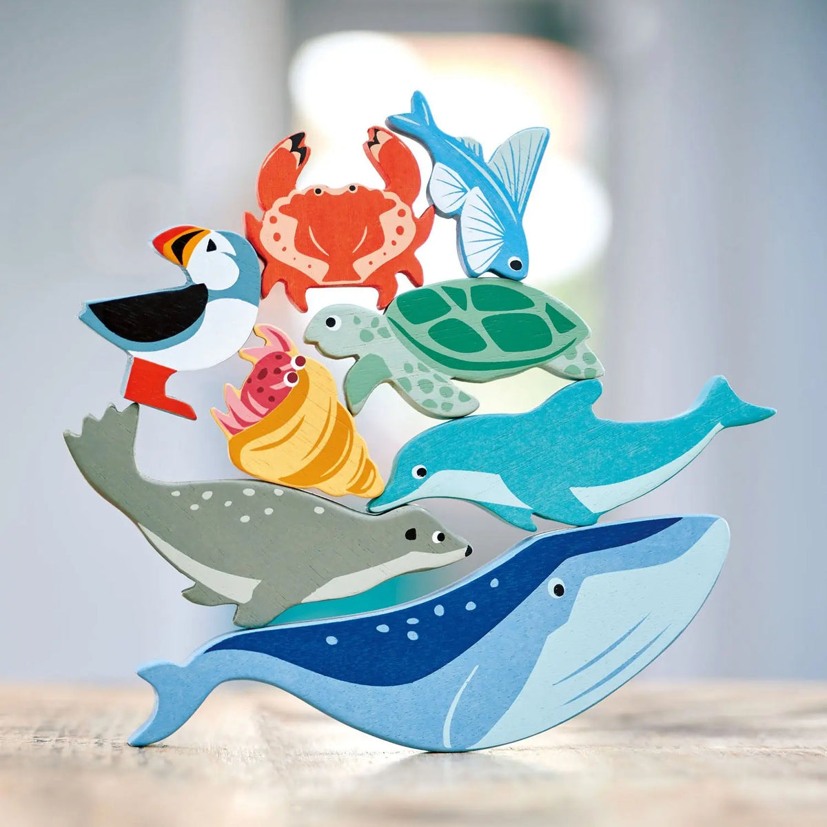 Tender Leaf Coastal Creatures Wooden Animals with Shelf