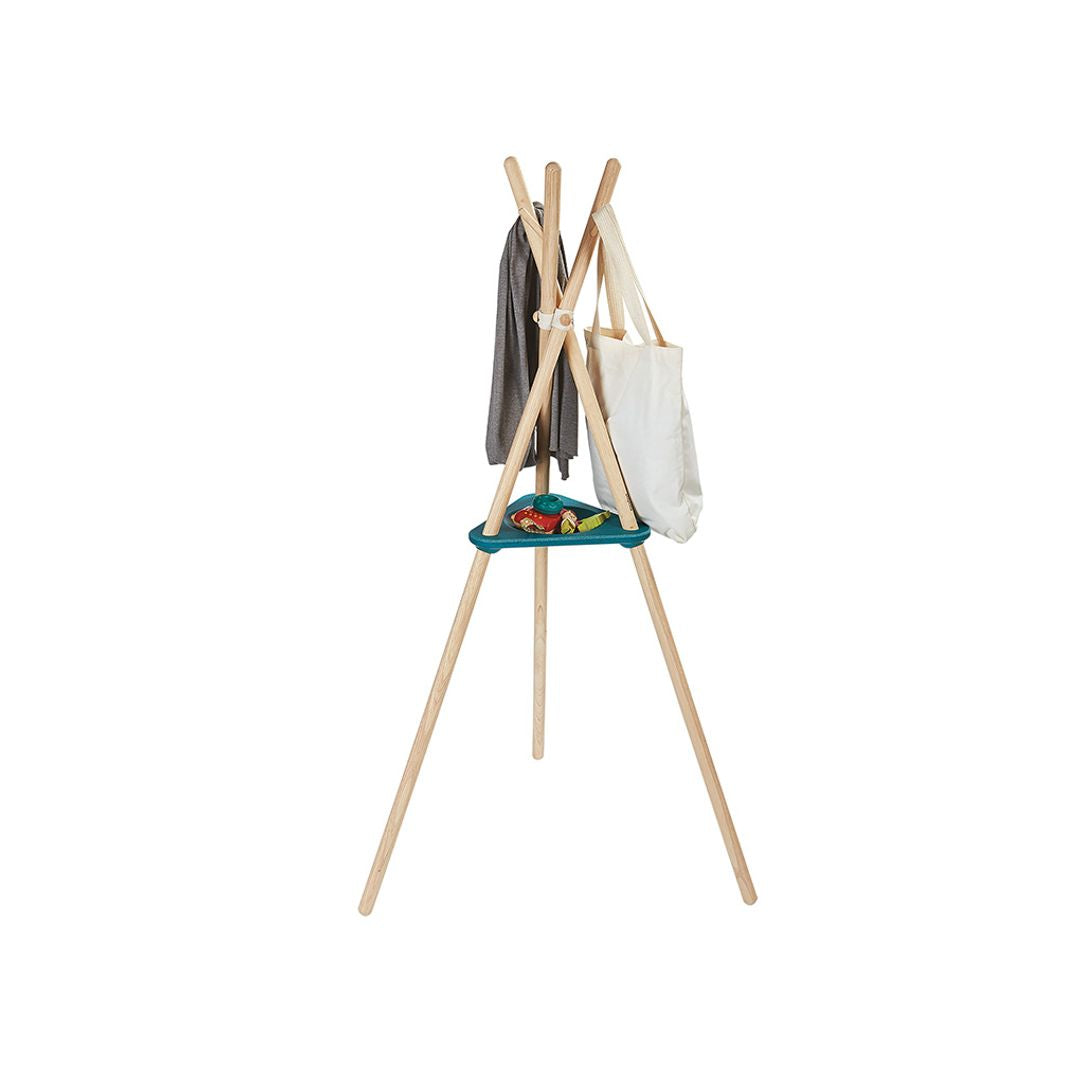 PlanToys Kids Wooden Coat Rack with Storage
