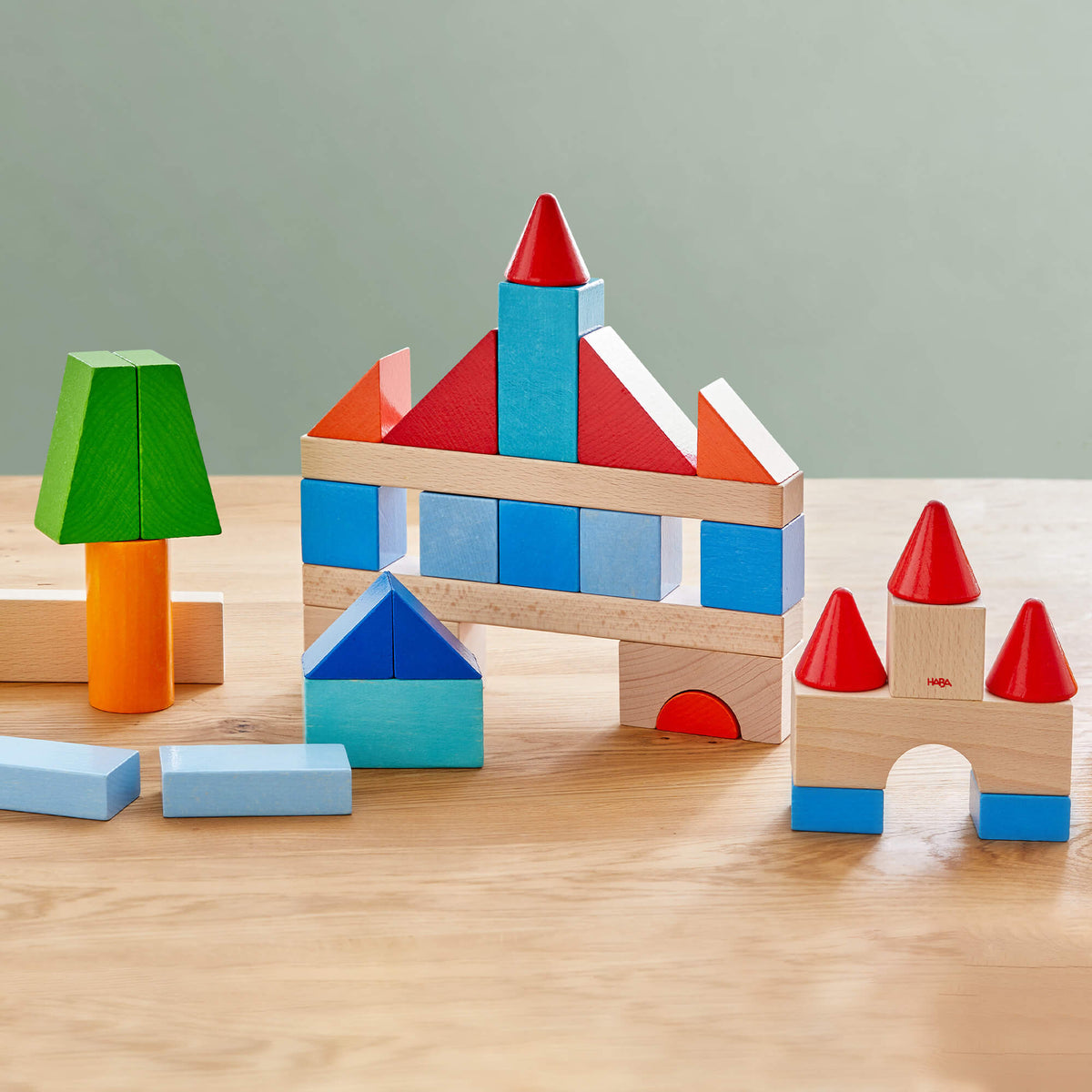 Colored Wooden Building Blocks - 46 Piece Set - The Baby Penguin