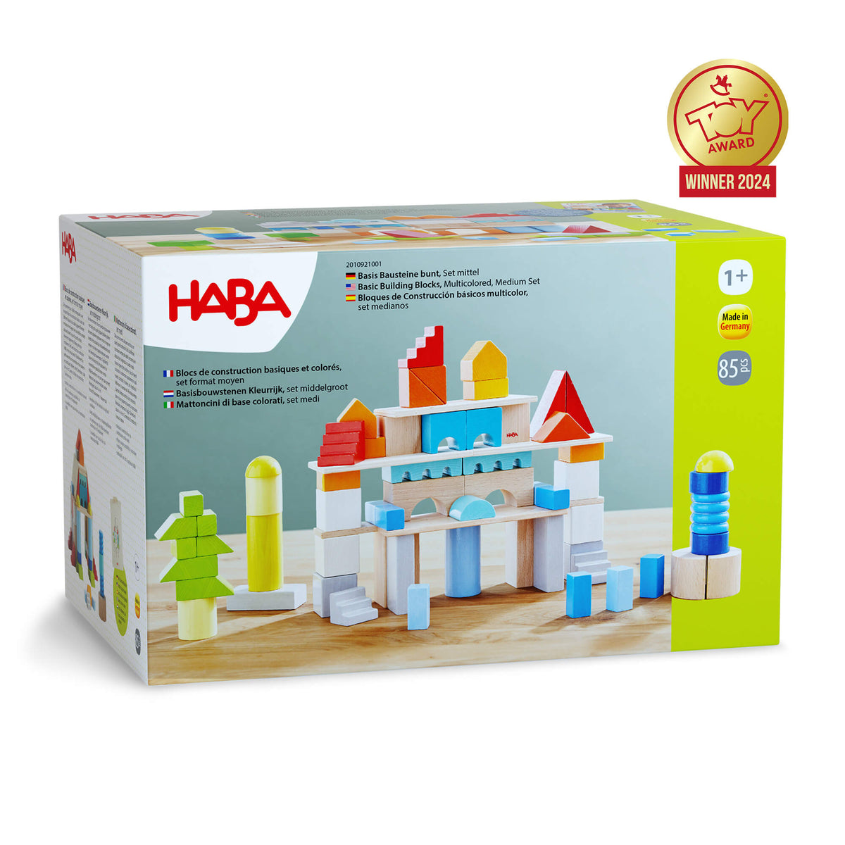Colored Wooden Building Blocks - 85 Piece Set - The Baby Penguin