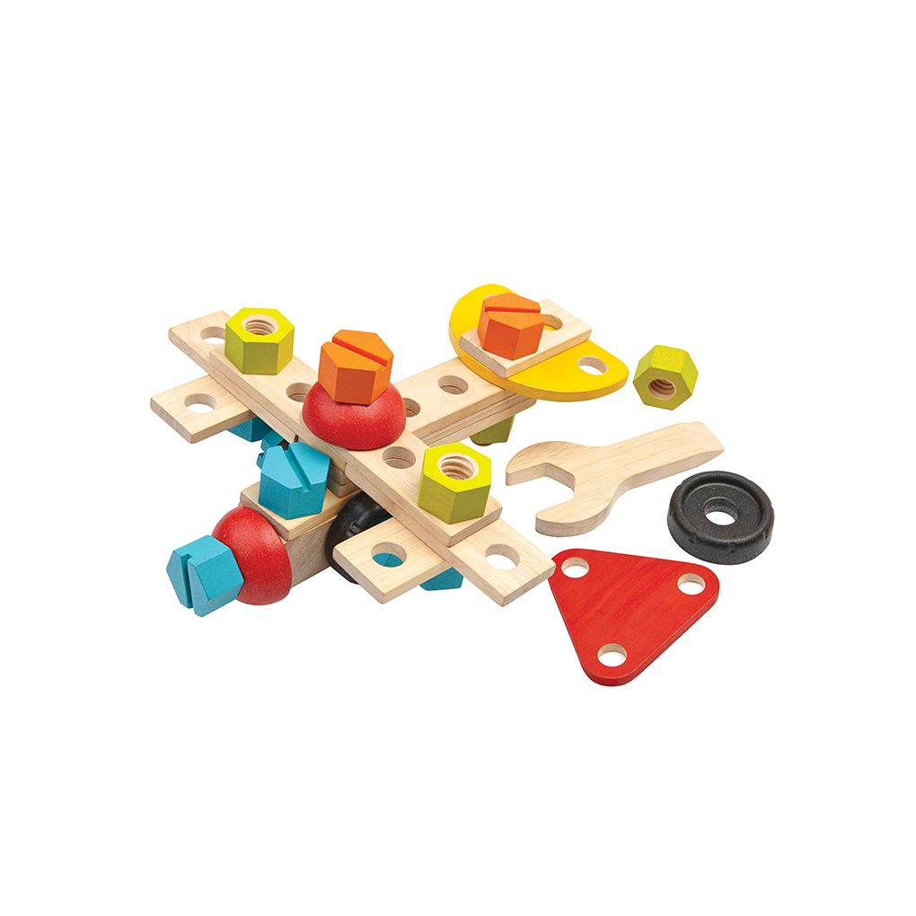 PlanToys Wooden Construction Set, 40 Pieces