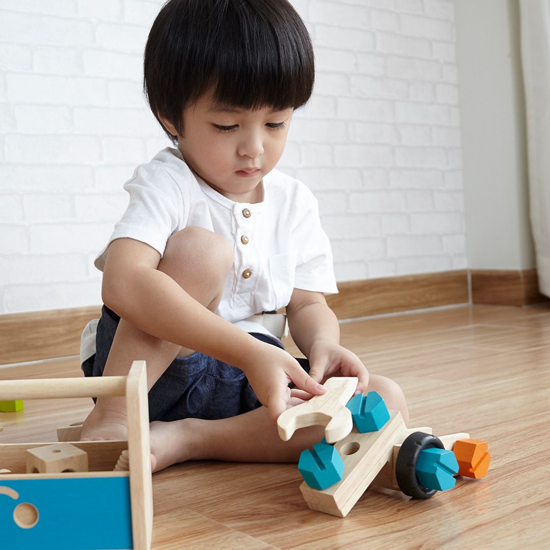 PlanToys Wooden Construction Set, 40 Pieces