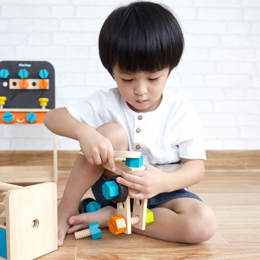 PlanToys Wooden Construction Set, 40 Pieces