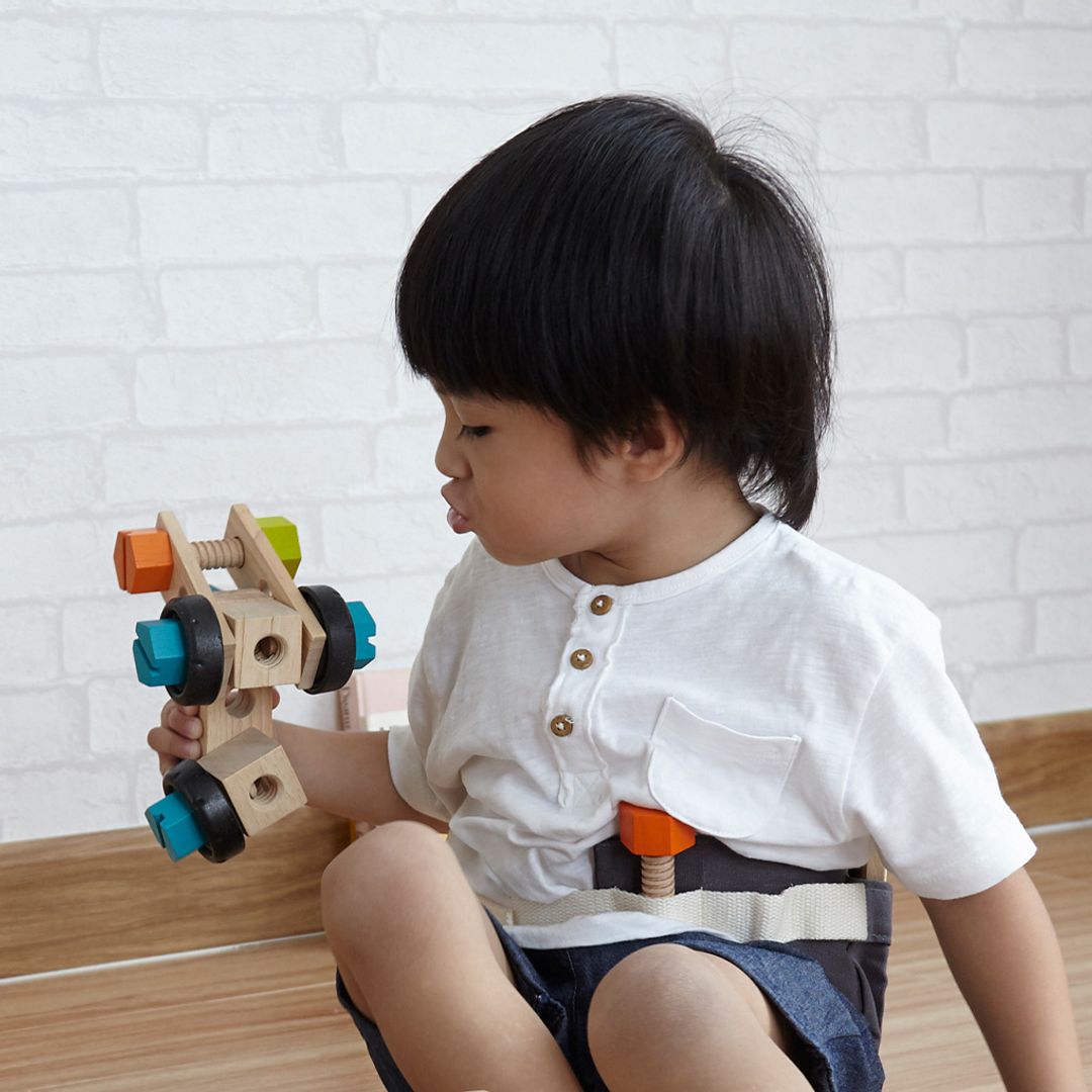 PlanToys Wooden Construction Set, 40 Pieces