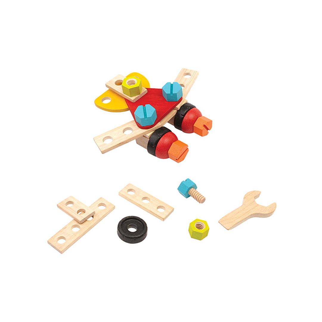 PlanToys Wooden Construction Set, 40 Pieces