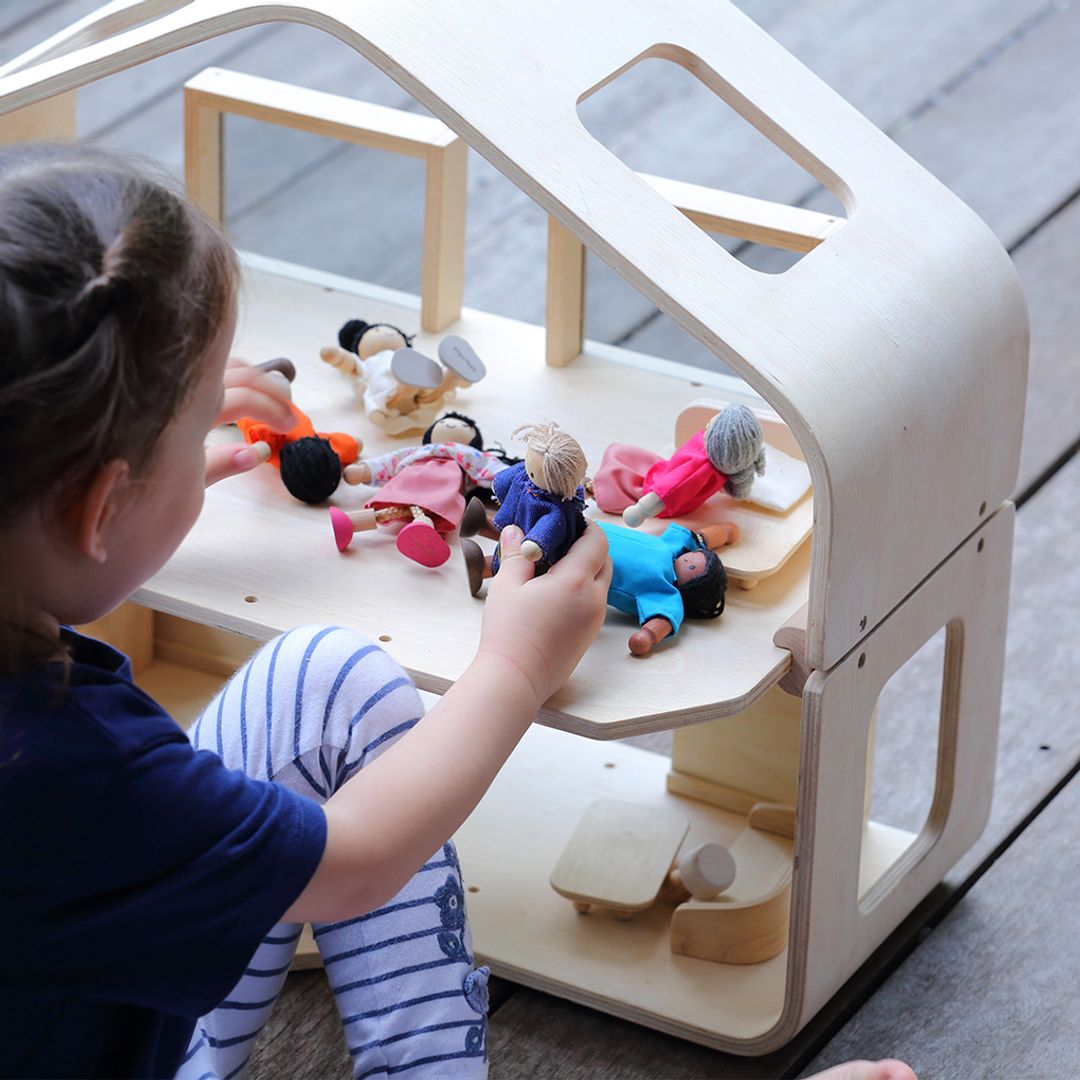 PlanToys Contemporary Wooden Dollhouse with Furniture