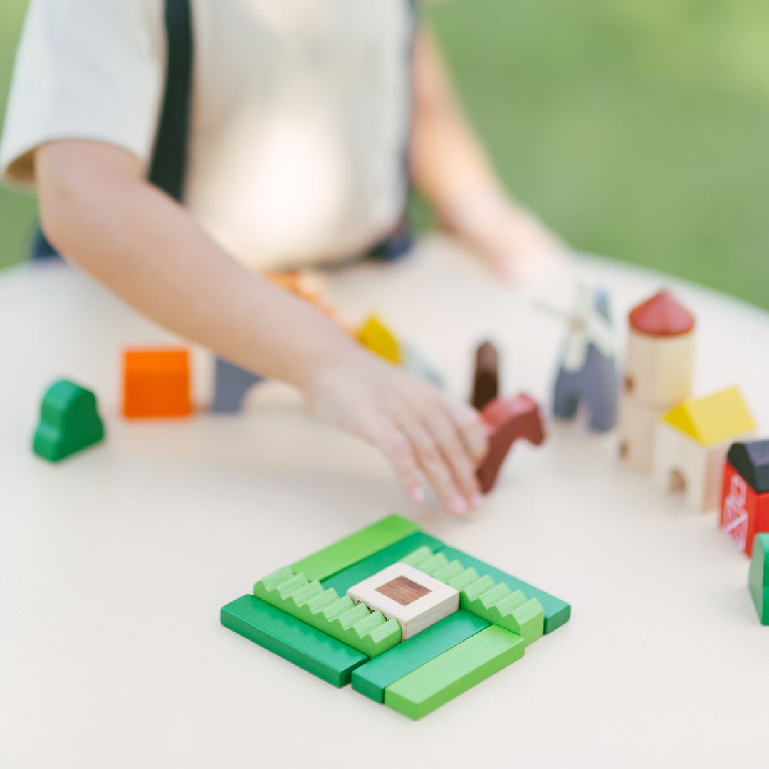 PlanToys Country Wooden Building Blocks, 27 Pieces