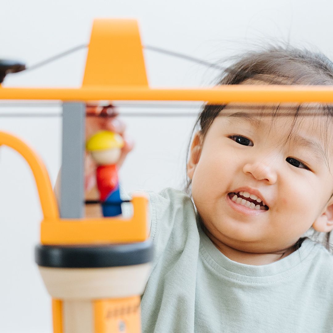 PlanToys Wooden Construction Crane Playset