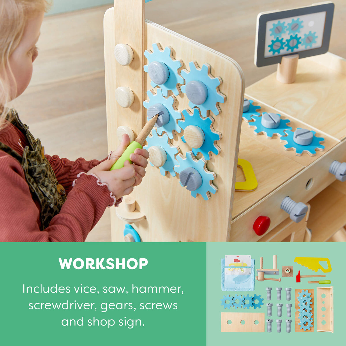Creative Play 3 in 1 – Play Kitchen, Store & Workshop - The Baby Penguin