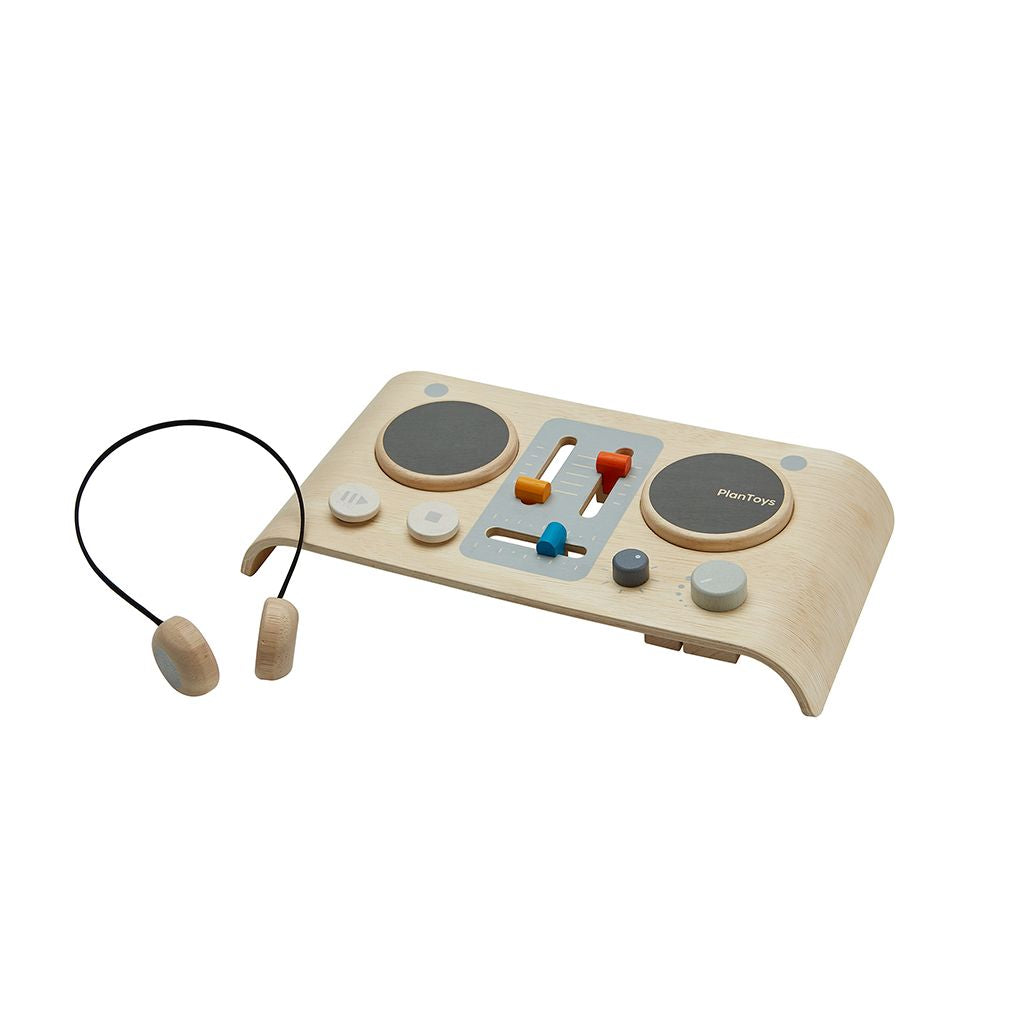 PlanToys Wooden DJ Mixer Board Pretend Play Set