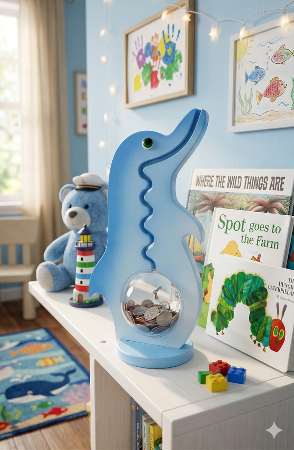 Dolphin Piggy Bank Coin Bank by Big Belly Bank - The Baby Penguin