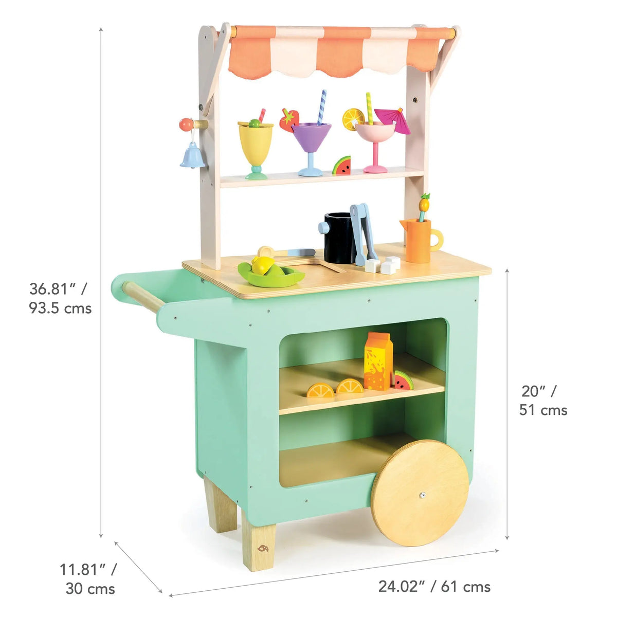 Tender Leaf Wooden Drinks Trolley Play Stand
