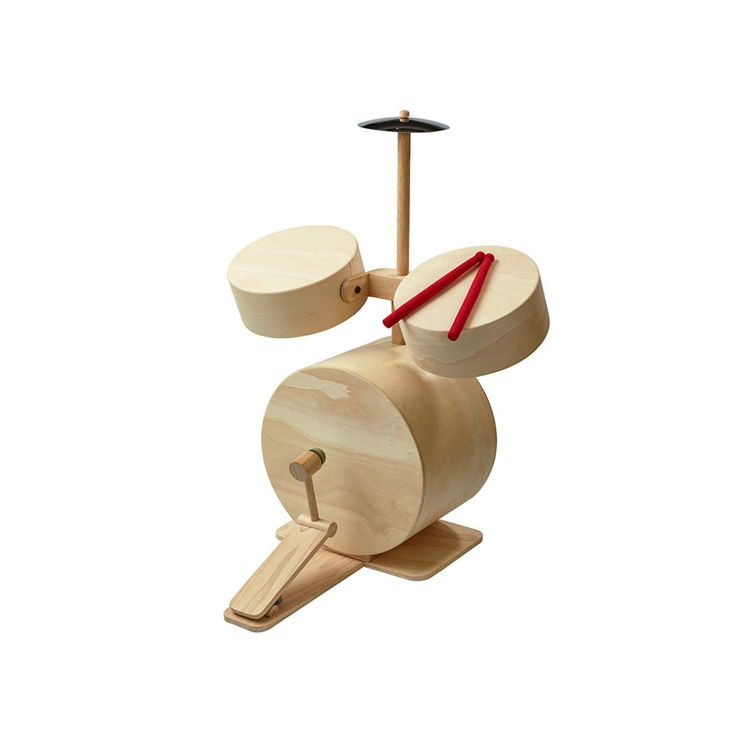 PlanToys Wooden Drum Set with Kick Pedal