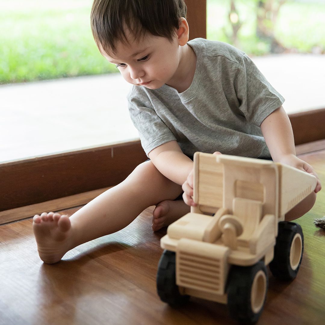 PlanToys Wooden Dump Truck with Tipping Bed