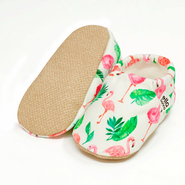 Ella Bonna Non-Slip Sole Flamingo Patterned Baby Booties, Home Boot Slippers Nursery Shoes - The Baby Penguin