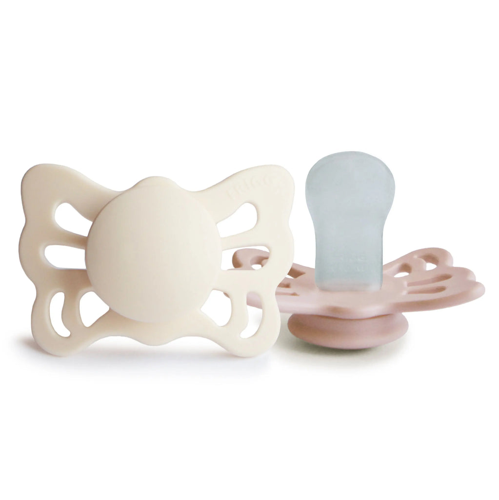 FRIGG Butterfly Anatomical Silicone Pacifier 2-Pack (0-6 Months) | SILICONE FRIGG PACIFIERS | The Baby Penguin