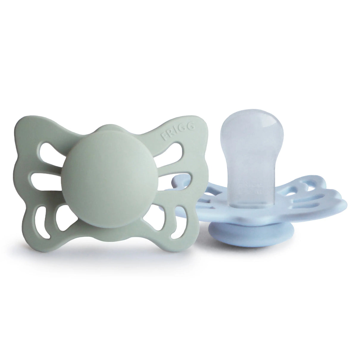FRIGG Butterfly Anatomical Silicone Pacifier 2-Pack (0-6 Months) | SILICONE FRIGG PACIFIERS | The Baby Penguin