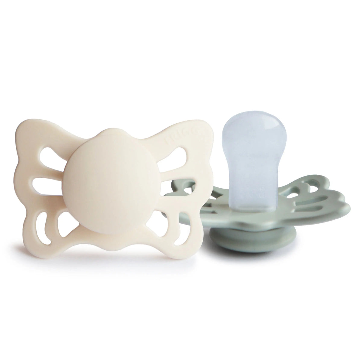 FRIGG Butterfly Anatomical Silicone Pacifier 2-Pack (0-6 Months) | SILICONE FRIGG PACIFIERS | The Baby Penguin