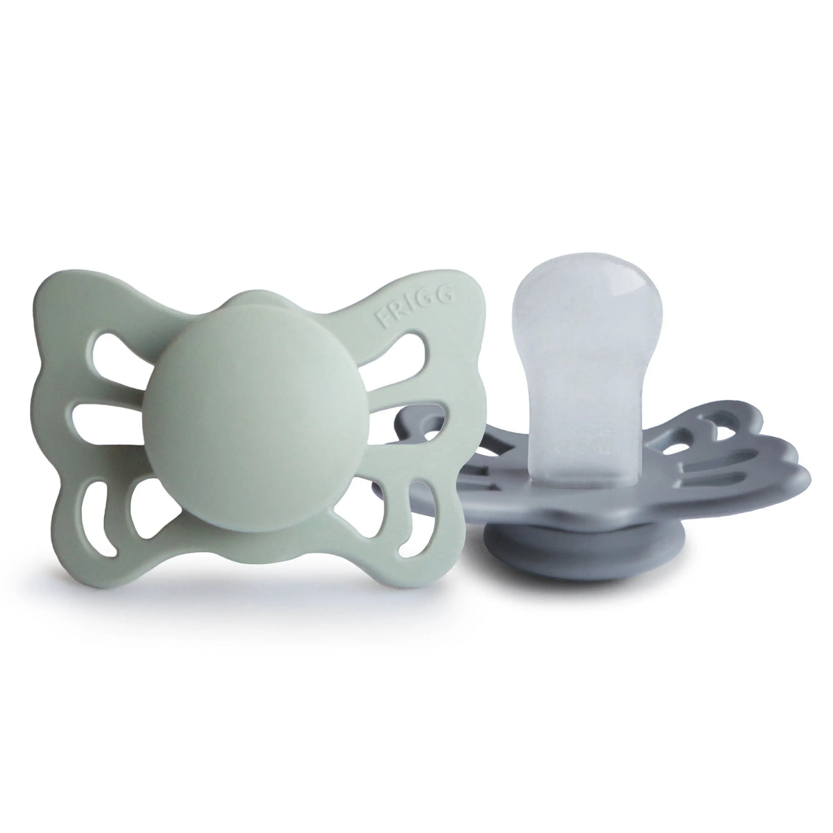 FRIGG Butterfly Anatomical Silicone Pacifier 2-Pack (0-6 Months) | SILICONE FRIGG PACIFIERS | The Baby Penguin