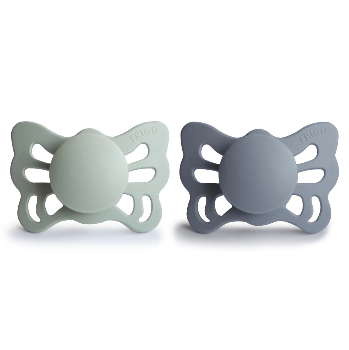 FRIGG Butterfly Anatomical Silicone Pacifier 2-Pack (0-6 Months) | SILICONE FRIGG PACIFIERS | The Baby Penguin