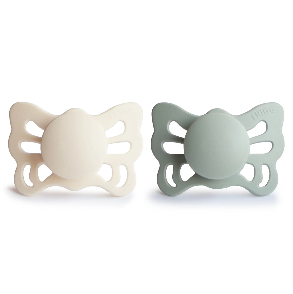 FRIGG Butterfly Anatomical Silicone Pacifier 2-Pack (0-6 Months) | SILICONE FRIGG PACIFIERS | The Baby Penguin