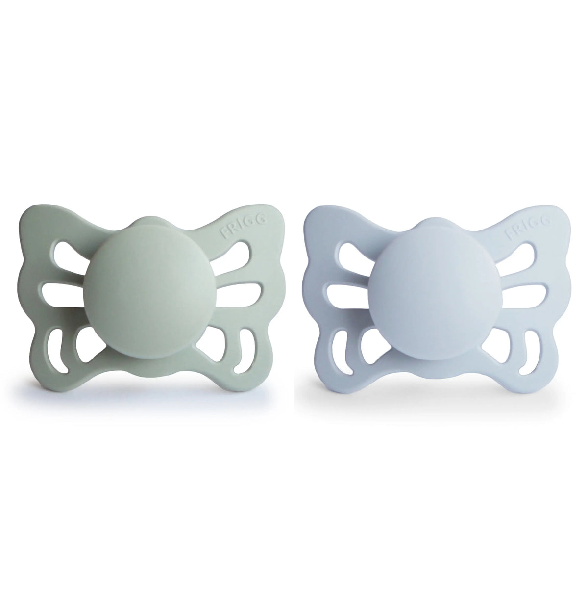 FRIGG Butterfly Anatomical Silicone Pacifier 2-Pack (0-6 Months) | SILICONE FRIGG PACIFIERS | The Baby Penguin