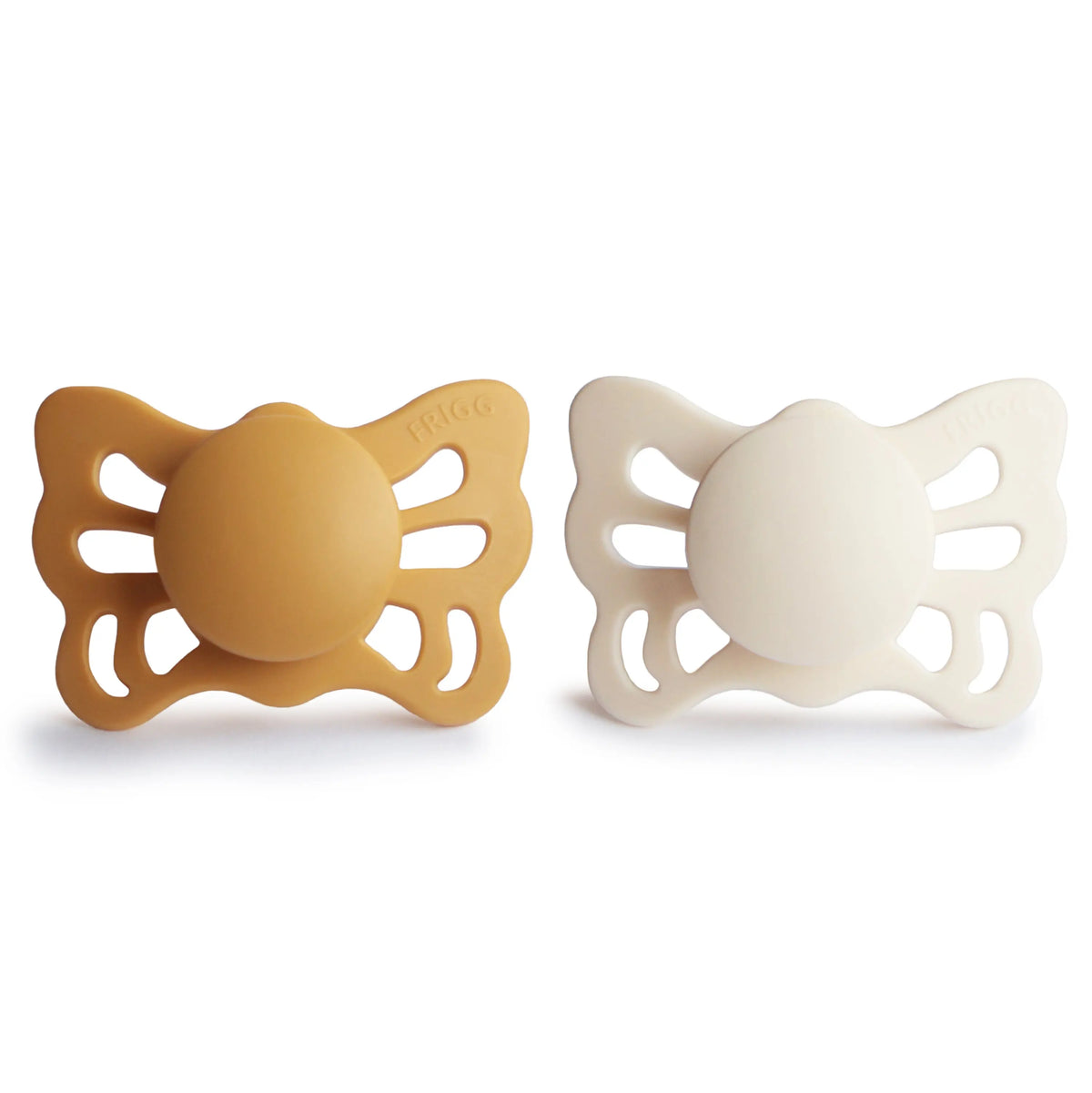 FRIGG Butterfly Anatomical Silicone Pacifier 2-Pack (0-6 Months) | SILICONE FRIGG PACIFIERS | The Baby Penguin