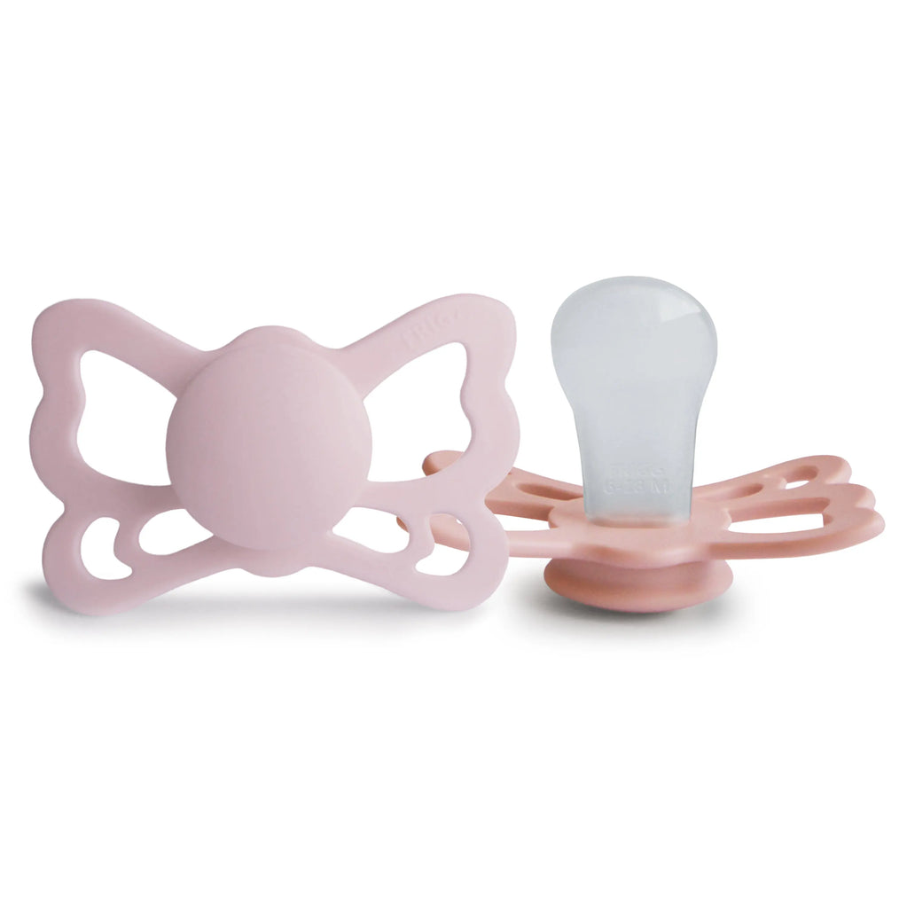 FRIGG Butterfly Anatomical Silicone Pacifier 2-Pack (6-18 Months) | SILICONE FRIGG PACIFIERS | The Baby Penguin