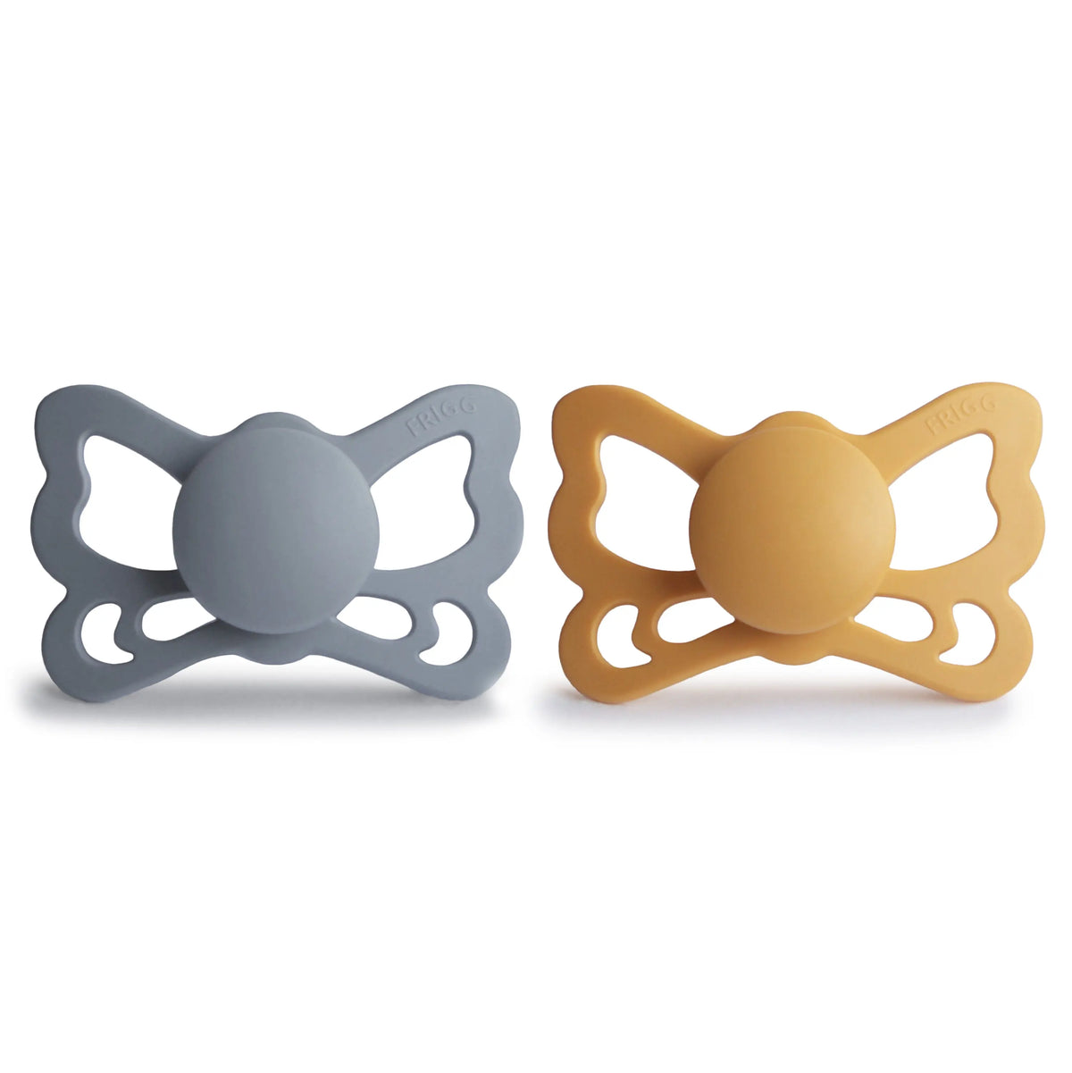 FRIGG Butterfly Anatomical Silicone Pacifier 2-Pack (6-18 Months) | SILICONE FRIGG PACIFIERS | The Baby Penguin
