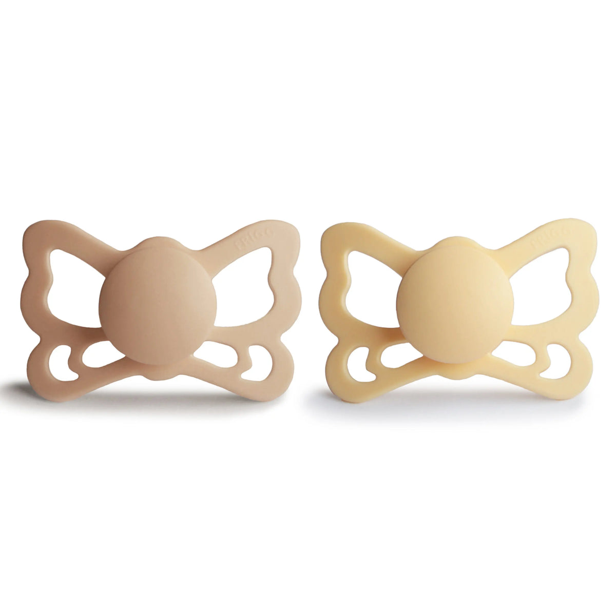 FRIGG Butterfly Anatomical Silicone Pacifier 2-Pack (6-18 Months) | SILICONE FRIGG PACIFIERS | The Baby Penguin