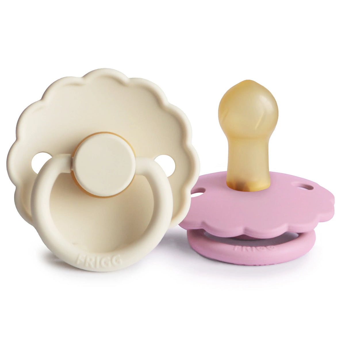 FRIGG Daisy Natural Rubber Pacifier 2-Pack | RUBBER FRIGG PACIFIERS | The Baby Penguin
