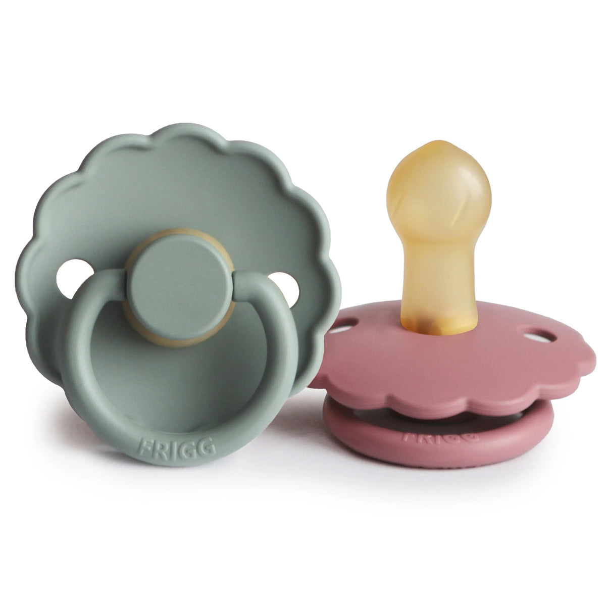 FRIGG Daisy Natural Rubber Pacifier 2-Pack | RUBBER FRIGG PACIFIERS | The Baby Penguin