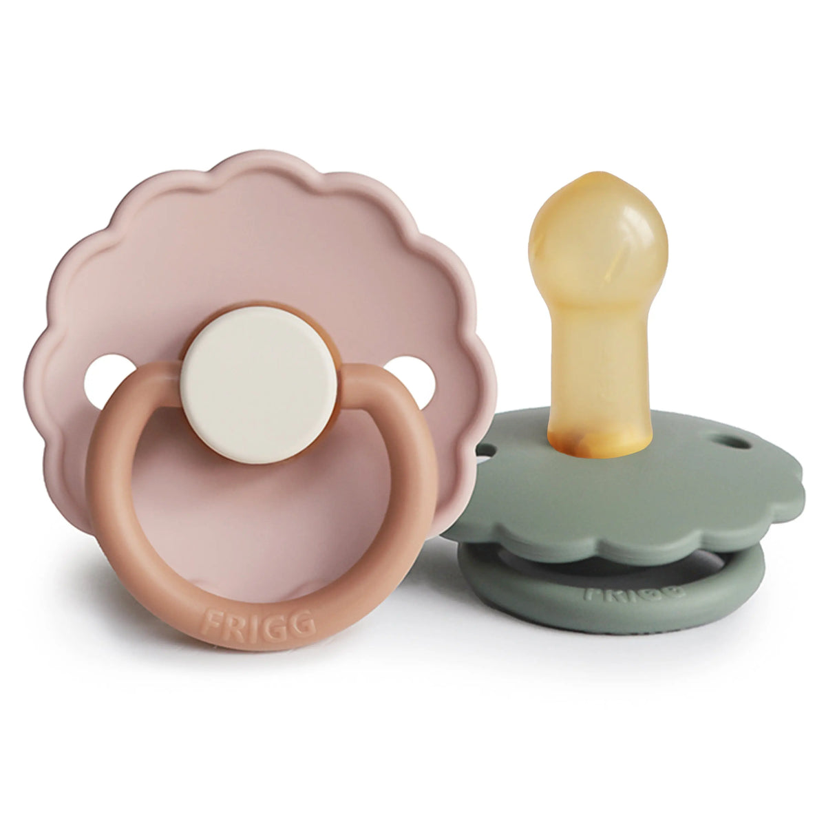 FRIGG Daisy Natural Rubber Pacifier 2-Pack | RUBBER FRIGG PACIFIERS | The Baby Penguin