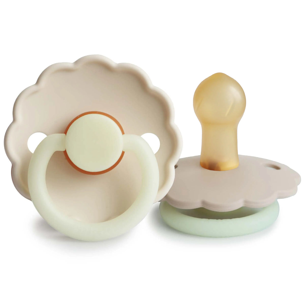 FRIGG Daisy Night Natural Rubber Pacifier 2-Pack | RUBBER FRIGG PACIFIERS | The Baby Penguin