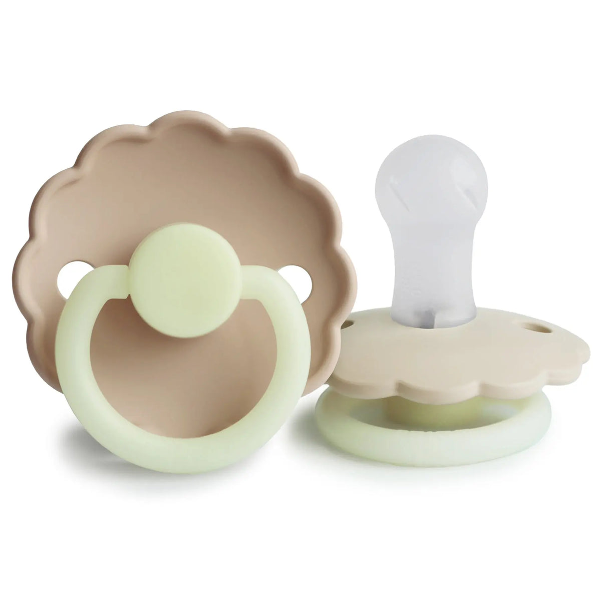 FRIGG Daisy Night Silicone Pacifier 2-Pack | SILICONE FRIGG PACIFIERS | The Baby Penguin