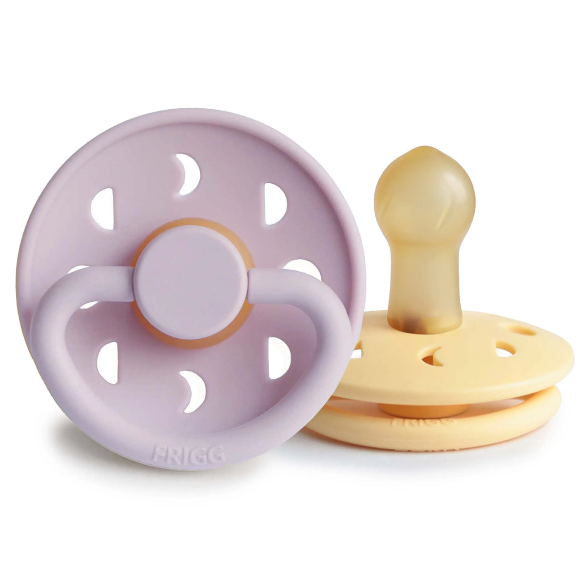 FRIGG Moon Natural Rubber Pacifier 2-Pack | RUBBER FRIGG PACIFIERS | The Baby Penguin