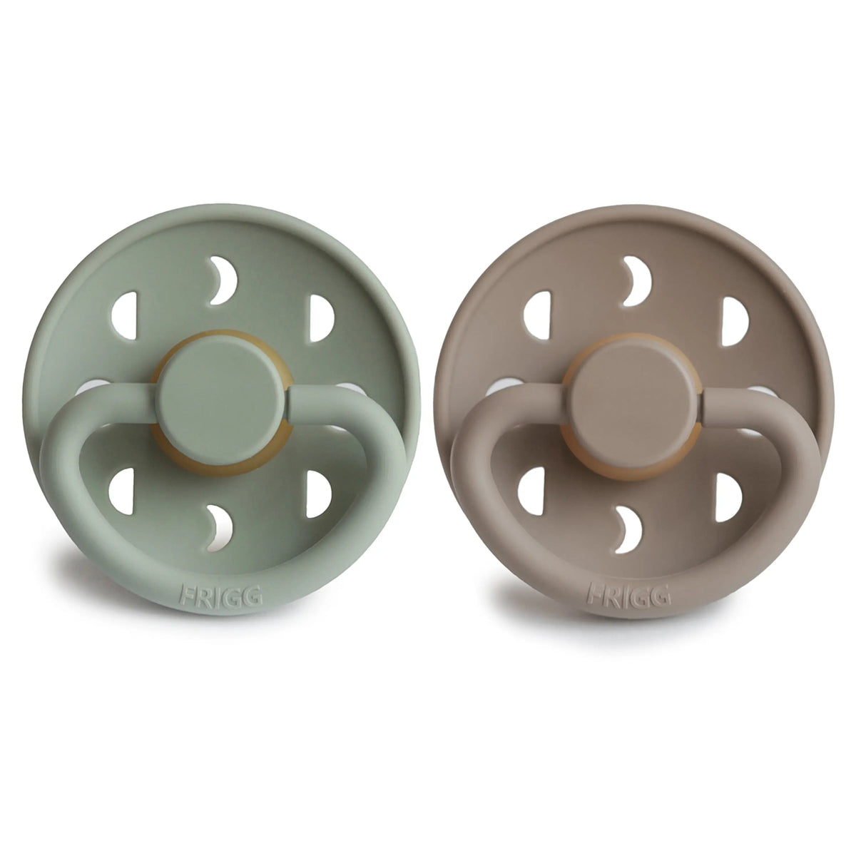 FRIGG Moon Natural Rubber Pacifier 2-Pack | RUBBER FRIGG PACIFIERS | The Baby Penguin