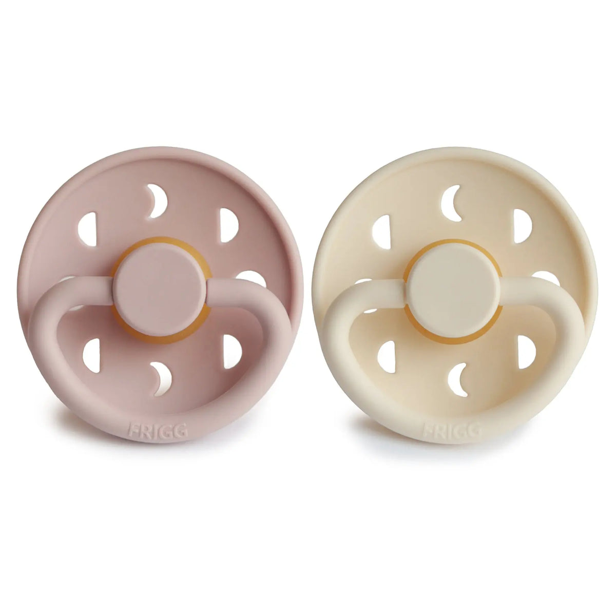 FRIGG Moon Natural Rubber Pacifier 2-Pack | RUBBER FRIGG PACIFIERS | The Baby Penguin