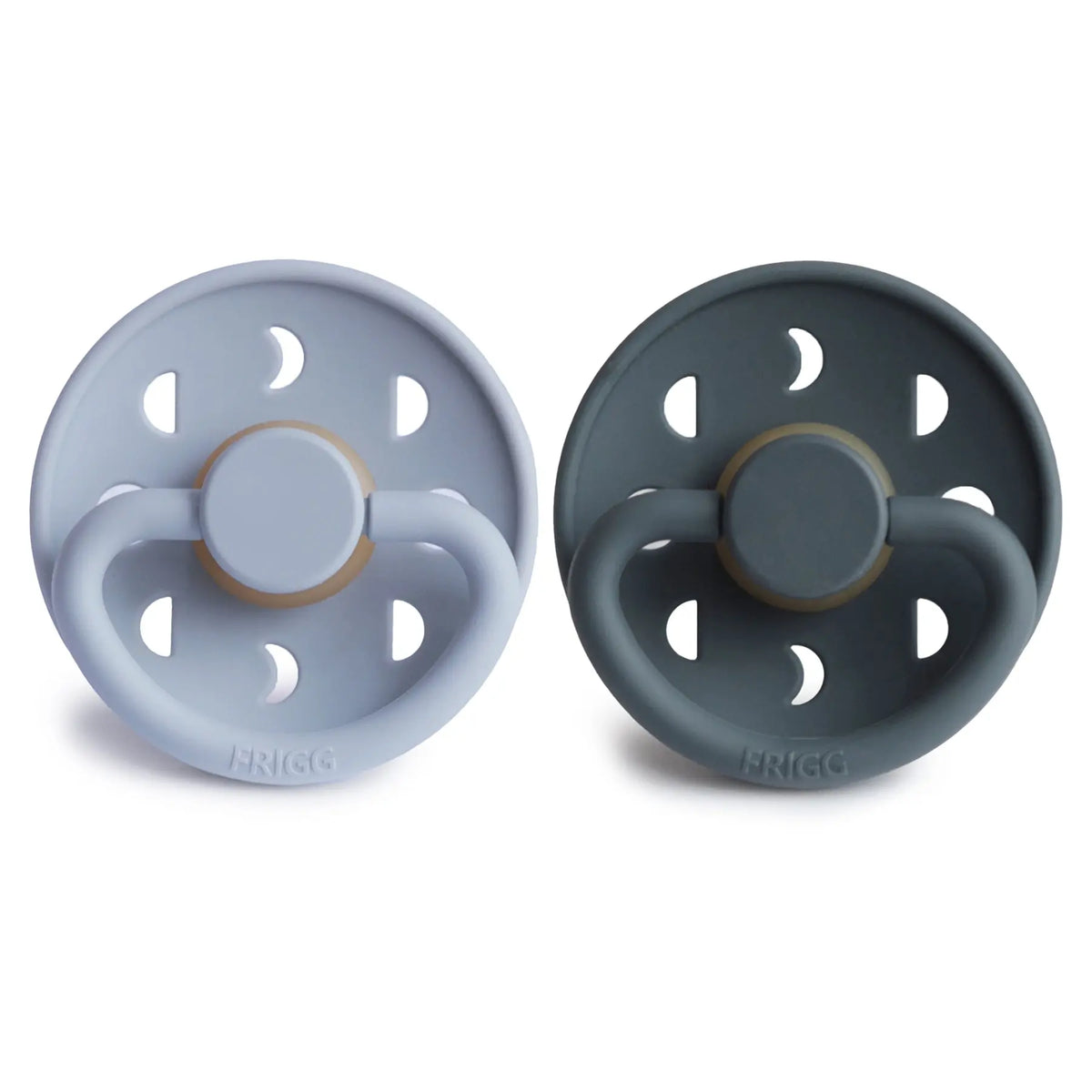 FRIGG Moon Natural Rubber Pacifier 2-Pack | RUBBER FRIGG PACIFIERS | The Baby Penguin