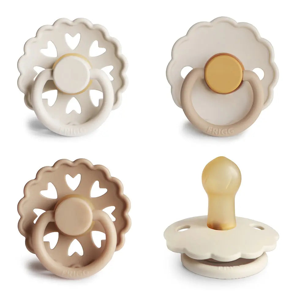 FRIGG Natural Rubber Pacifier 4-Pack | RUBBER FRIGG PACIFIERS | The Baby Penguin
