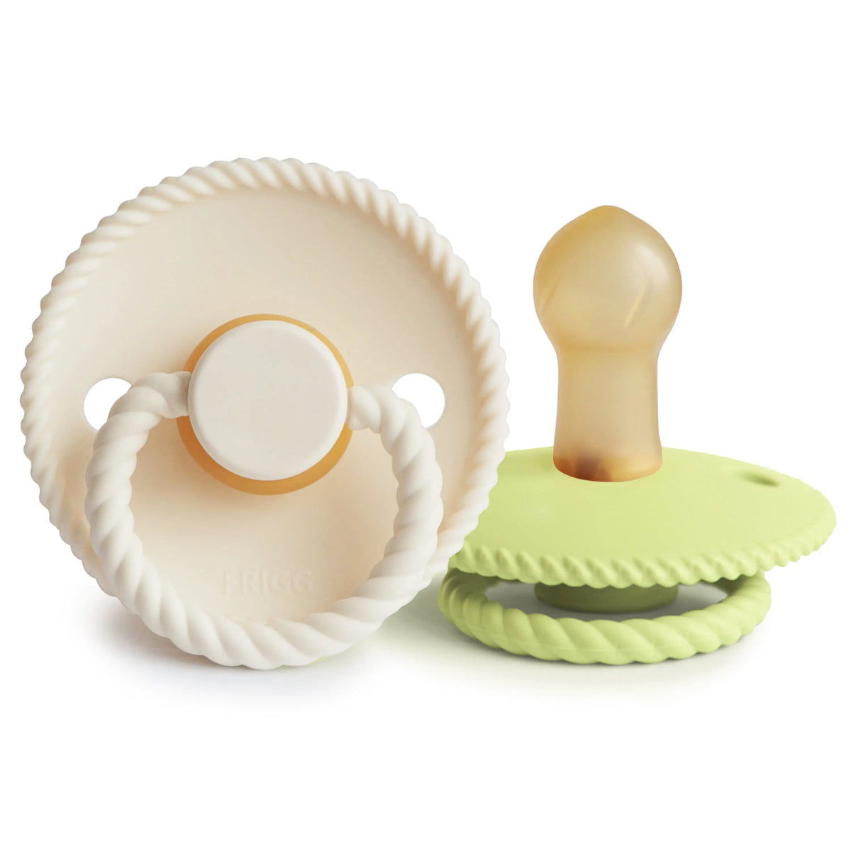 FRIGG Rope Natural Rubber Pacifier 2-Pack | RUBBER FRIGG PACIFIERS | The Baby Penguin
