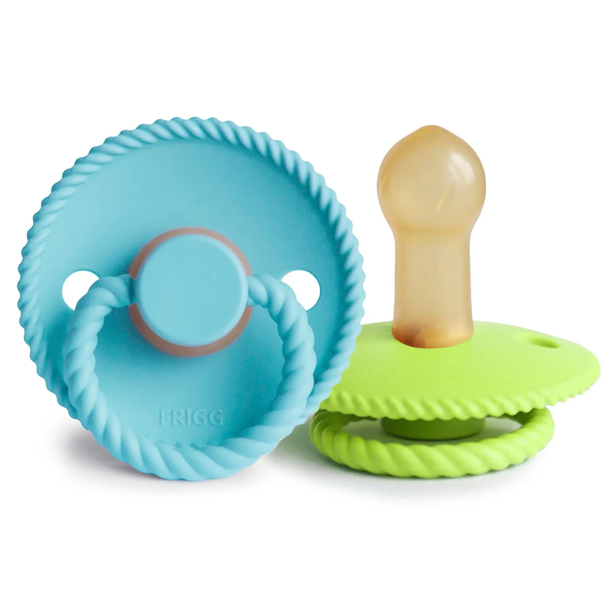 FRIGG Rope Natural Rubber Pacifier 2-Pack | RUBBER FRIGG PACIFIERS | The Baby Penguin