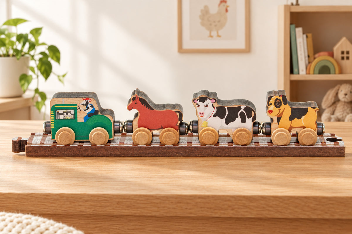 Farm Train Car Set - Made in USA | NameTrain Maple Landmark